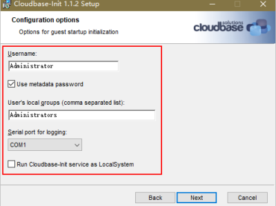 镜像服务 IMS> 用户指南> Windows操作系统相关操作> 安装并配置Cloudbase-Init工具