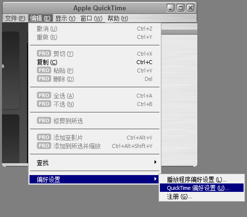 苹果QuickTime偏好设置