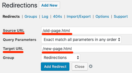 redirections plugin