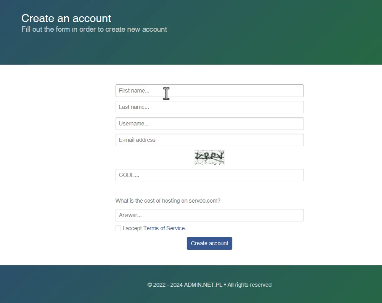 create account